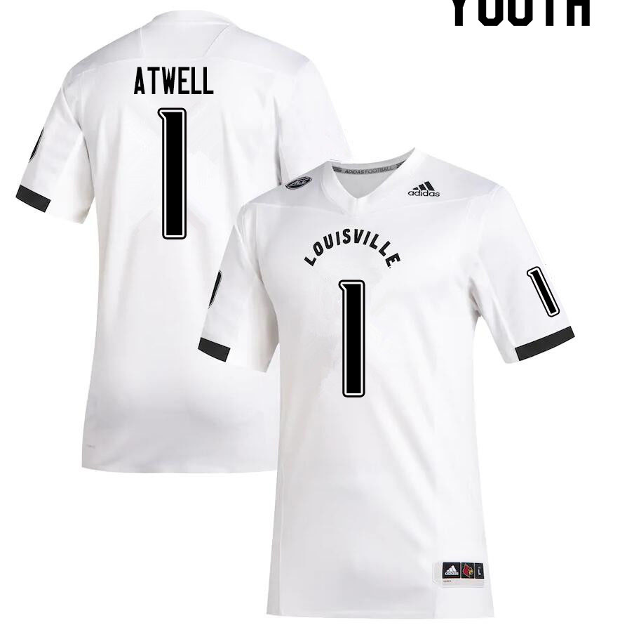 Youth #1 Tutu Atwell Louisville Cardinals College Football Jerseys Sale-White